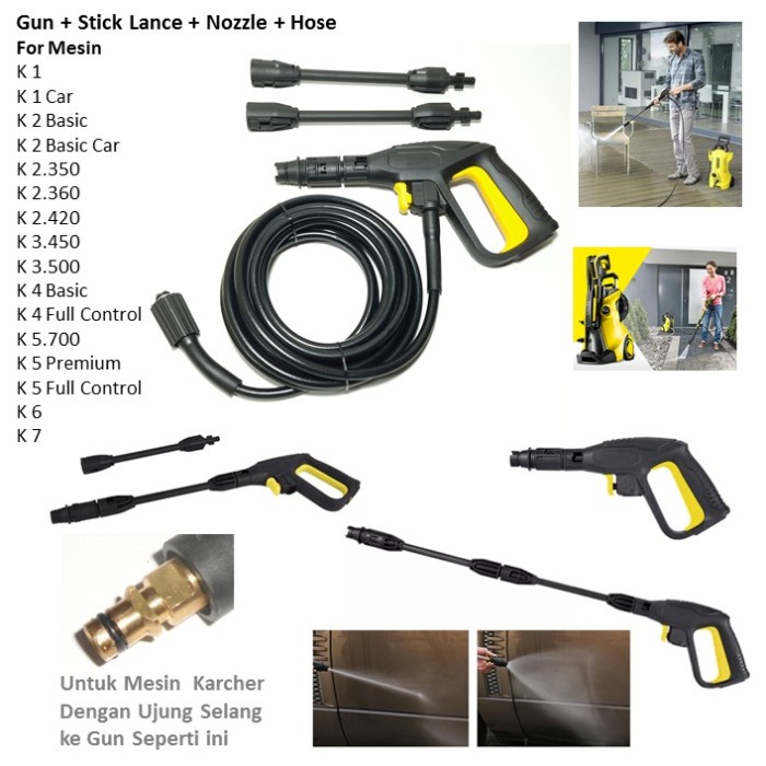 Tokochitrae- Selang Tembakan Hose Gun Set For Jet Cleaner Karcher K1 K2 K3 K4 K5