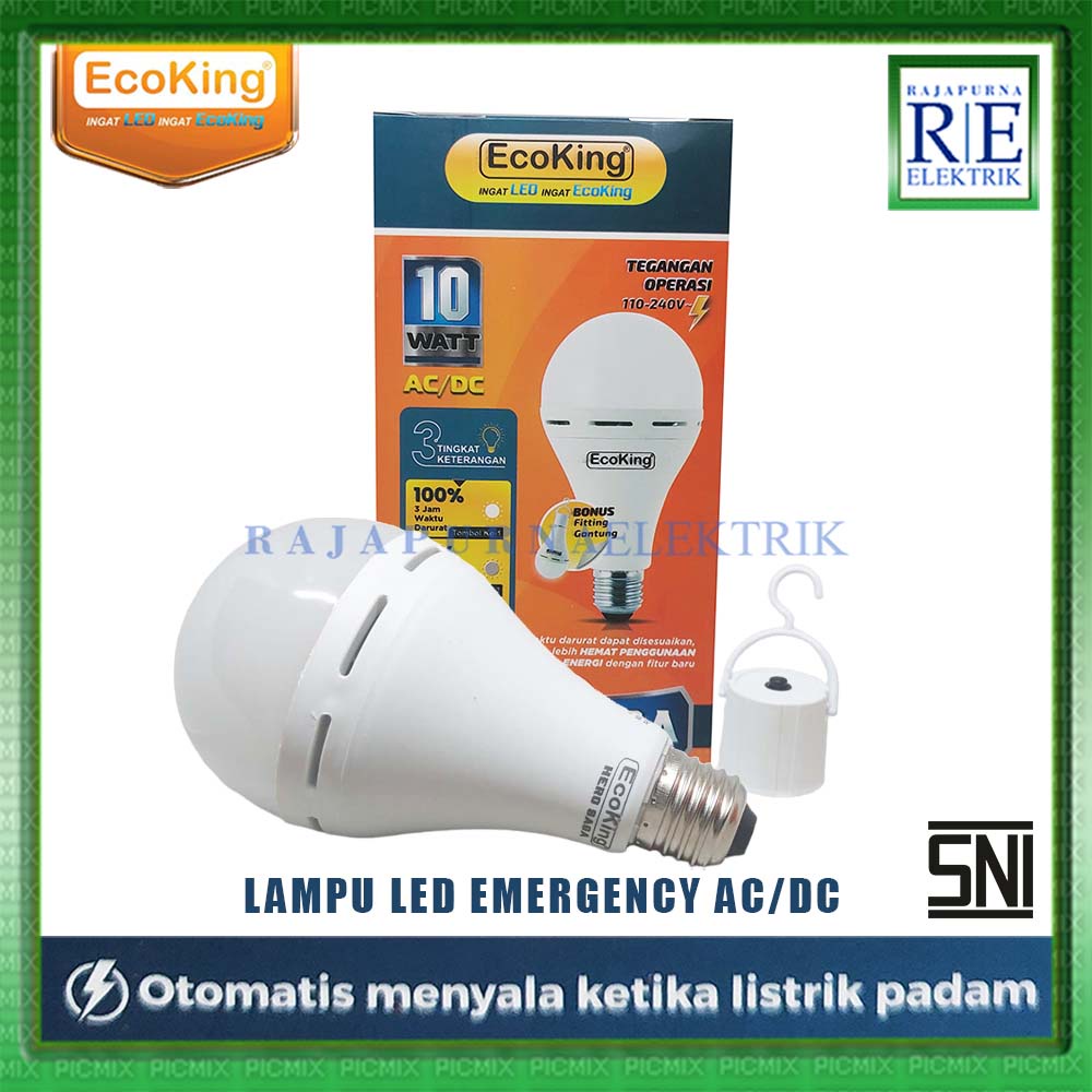 LAMPU LED EMERGENCY MAGIC ECOKING HERO SAGA 10W AC DC ORIGINAL