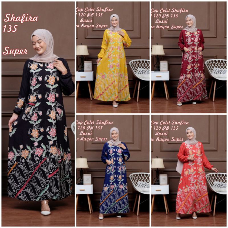 Gamis Rayon Premium Jumbo Homedress Kekinian Terbaru Busui Resleting Depan Batik Cap Pekalongan Termurah