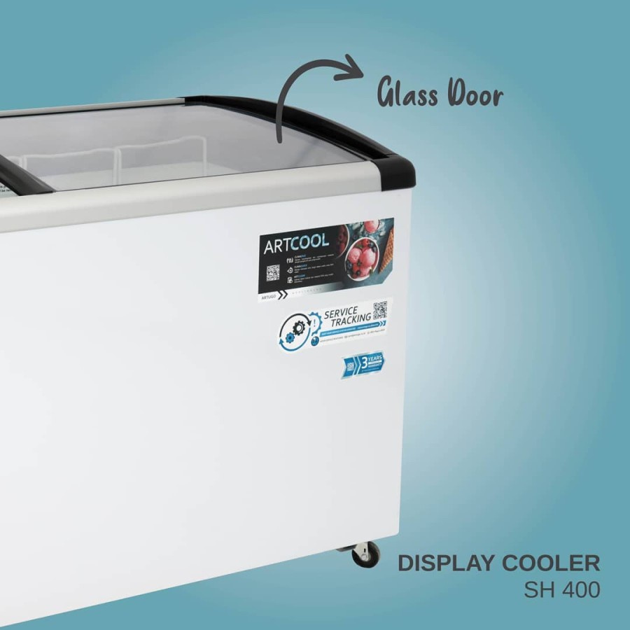 Display Cooler Curve Glass ARTUGO SH400 / ARTUGO Sliding Glass Chest Freezer SH 400