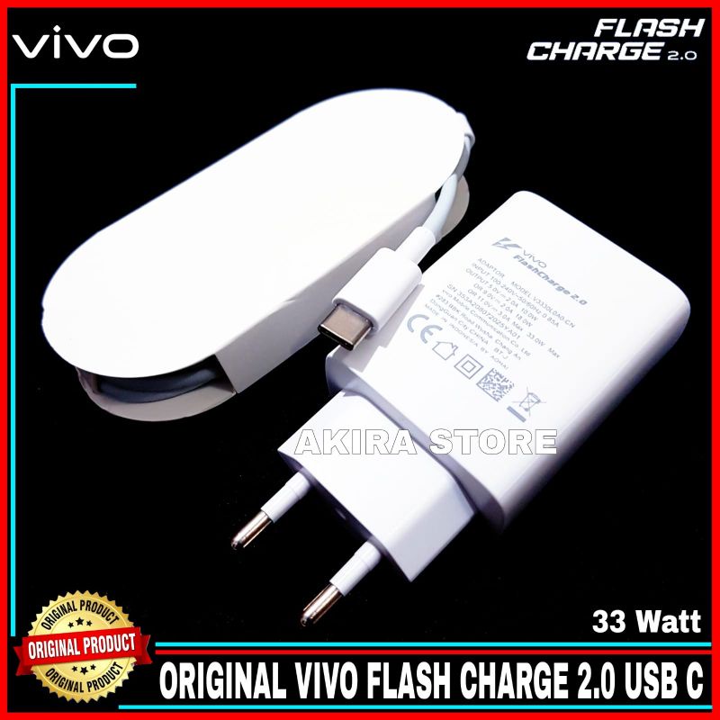 Charger Vivo X60 X60 Pro USB C 33W ORIGINAL 100% FlashCharge 2.0 Type C