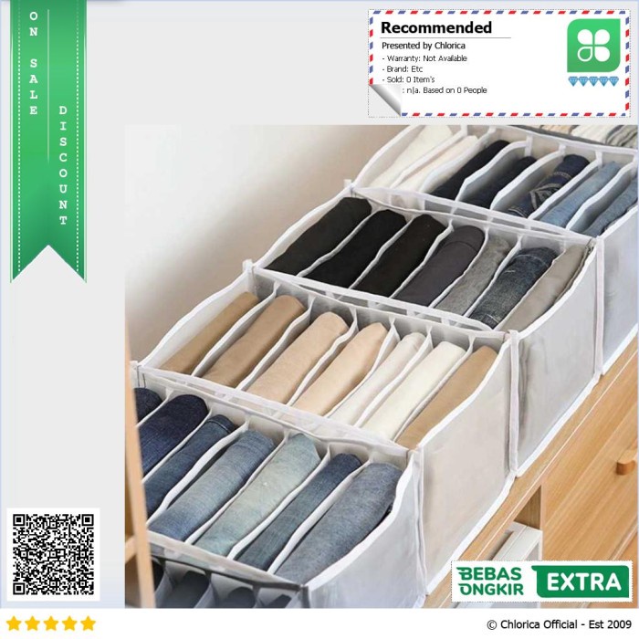

Stationery Junejour Kotak Sekat Pembatas Pakaian Organizer Jeans Box 7 Grid M1468