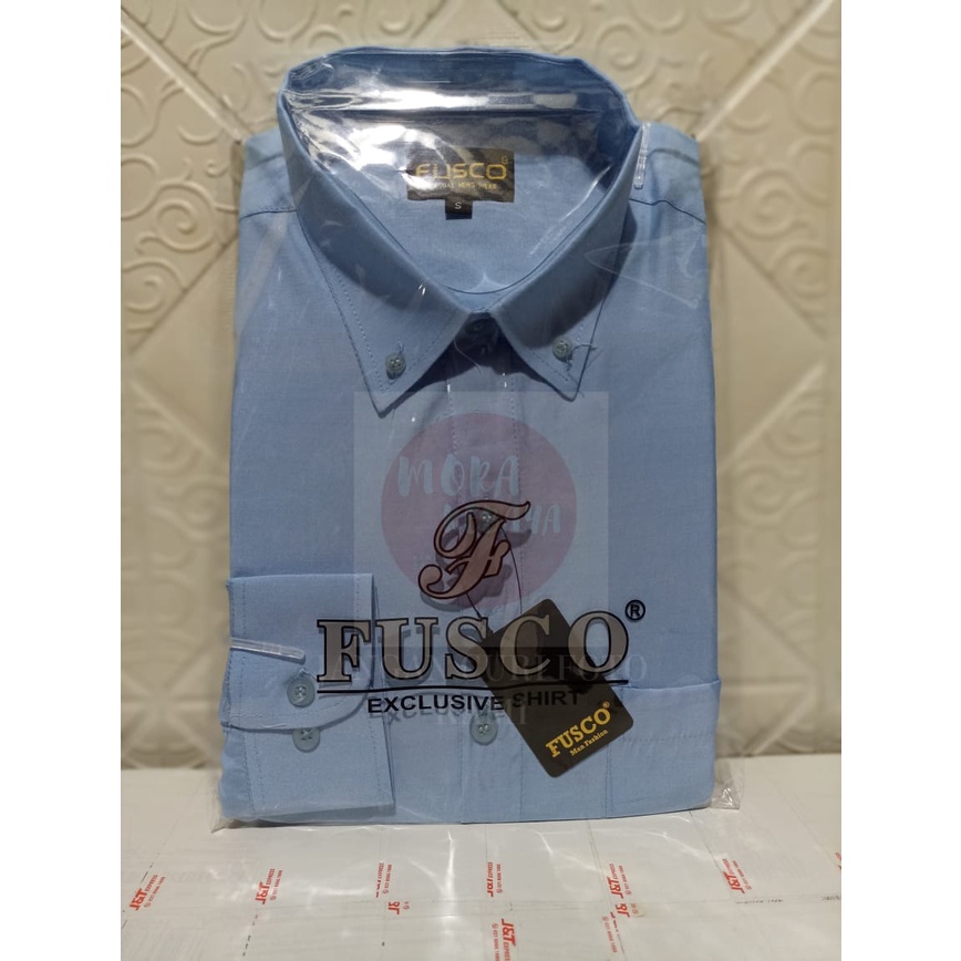 Kemeja polos reguler lengan panjang BABY BLUE fusco_kemeja kerja_kemeja pria_kemeja kuliah_kemeja formal_kemeja