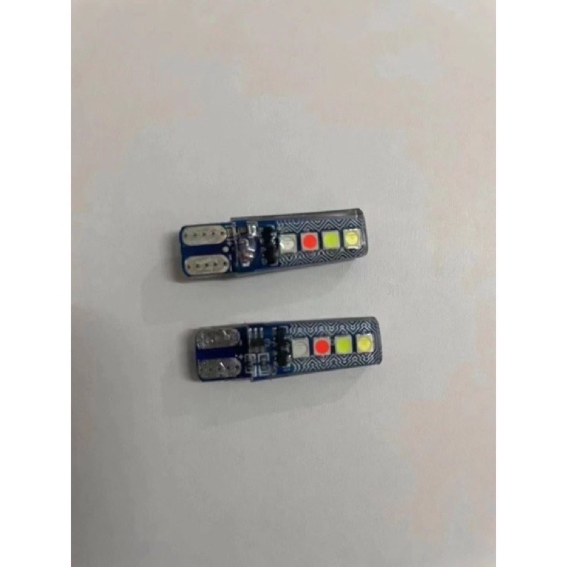 lampu t10 sen senja jelly 8 mata besar KEDIP RUNNING RGB