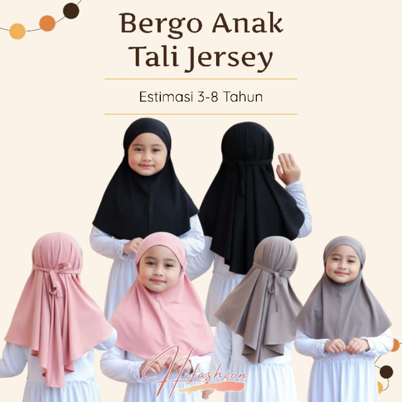 Bergo Anak Jersey Hijab Anak Bergo Balita Jersey Instan