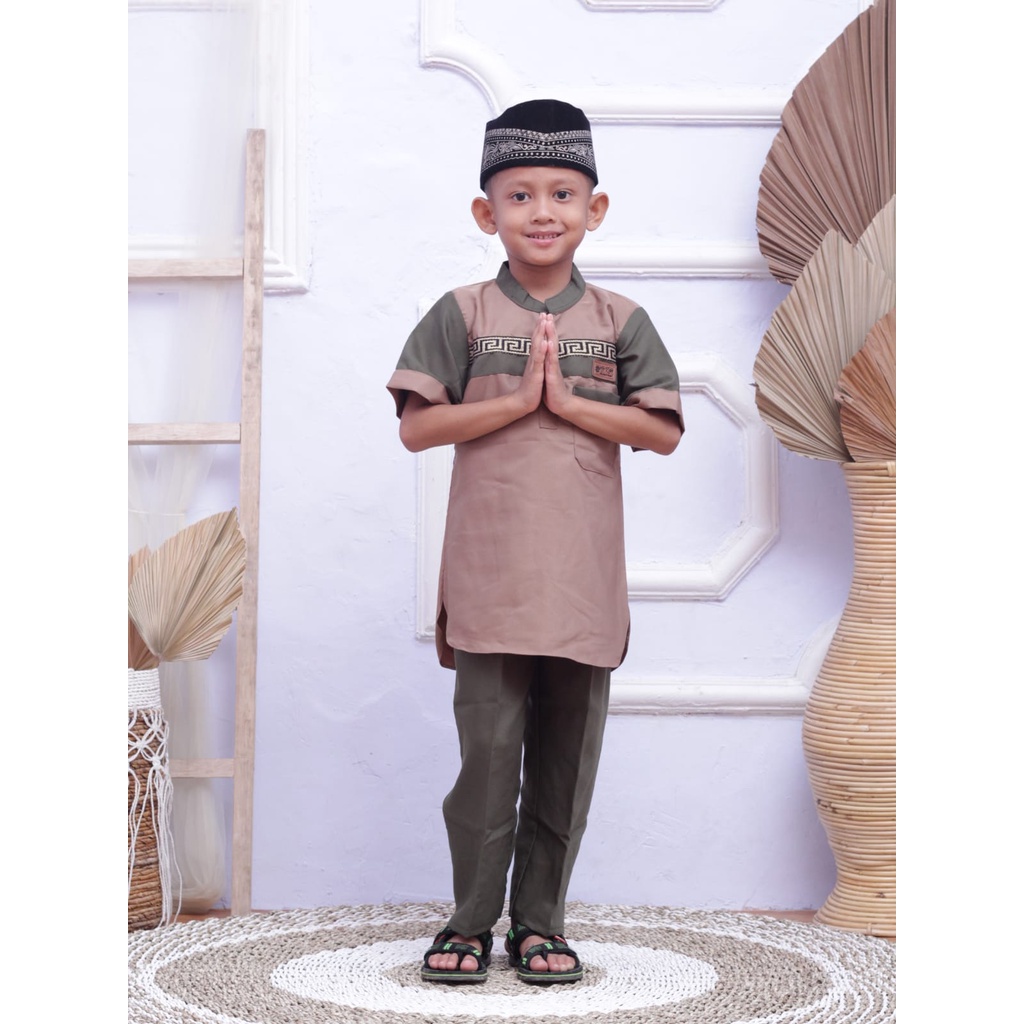 Baju koko anak laki-laki setelan Baju muslim anak Koko Toyobo anak promo usia 4-9 tahun Mahdeya