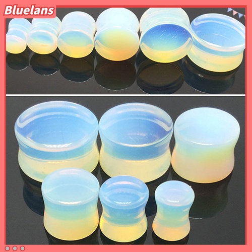 1pc Pelebar Tindikan Telinga Model Pelana Flare Ganda Opalite Ukuran 5-18mm