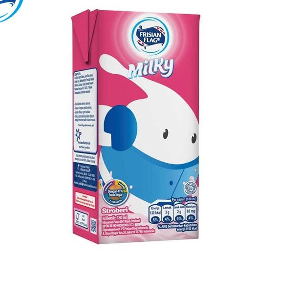 

✨10.10✨ COD Frisian Flag Milky Susu UHT Strawberry 5 x 180 mL murah