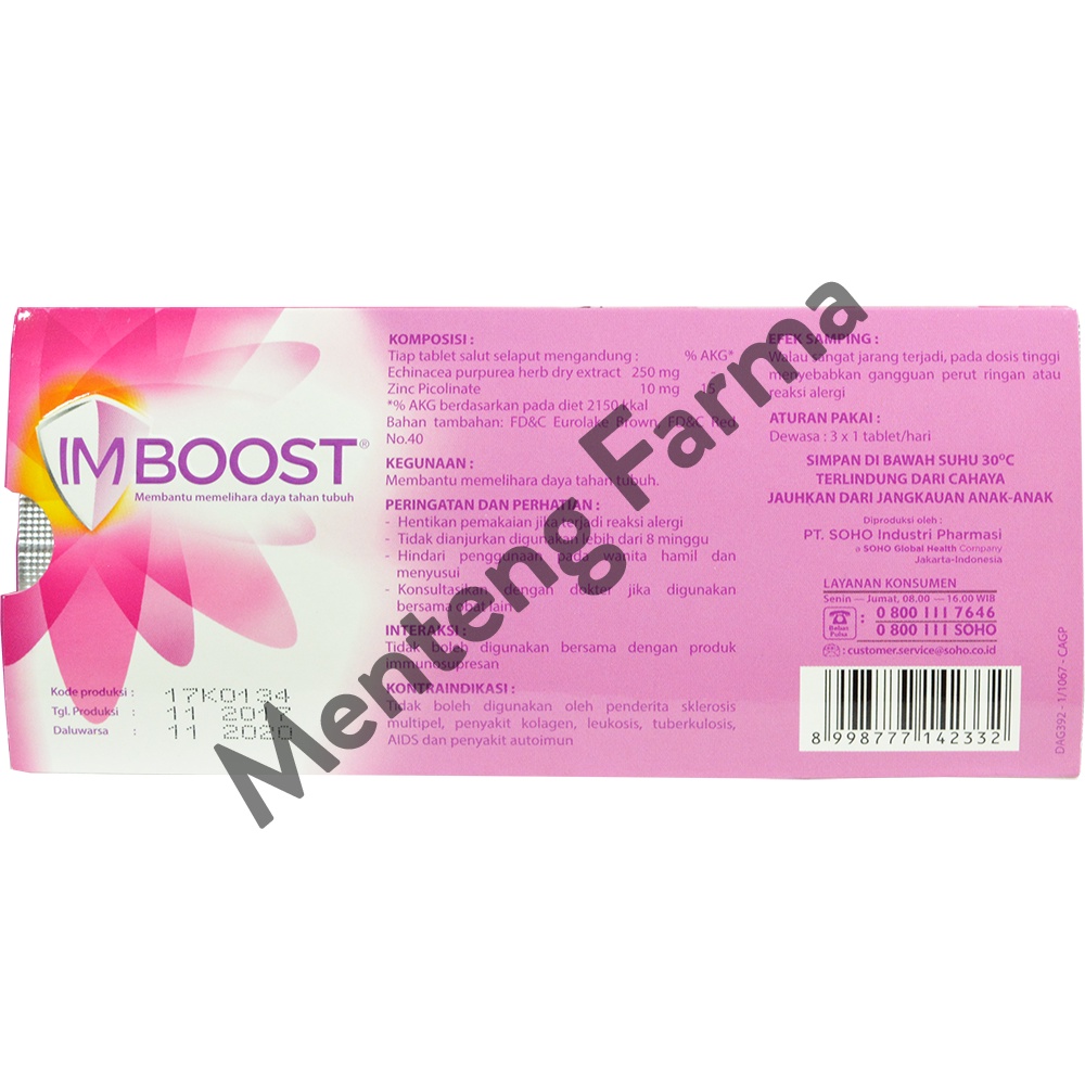 Imboost Tablet Strip Isi 10 - Vitamin Penambah Sistem Imun