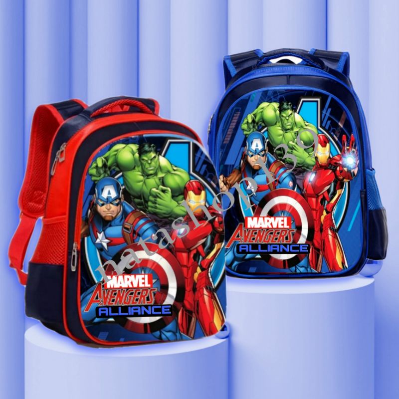 Hot Sale Tas Sekolah TK-SD Anak Laki-Laki Tas Ransel Marvel Superhero