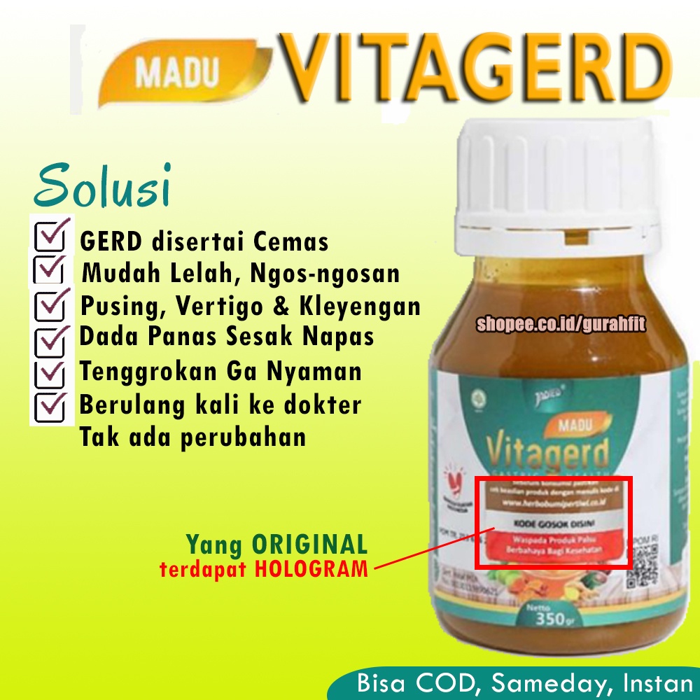 Madu VITAGERD Obat GERD dan Asam Lambung Original Asli Ori Herbal