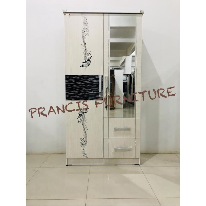 LEMARI PAKAIAN 2 PINTU MINIMALIS MODERN LEMARI PAKAIAN MINIMALIS 2 PINTU KACA LEMARI PAKAIAN KACA DU