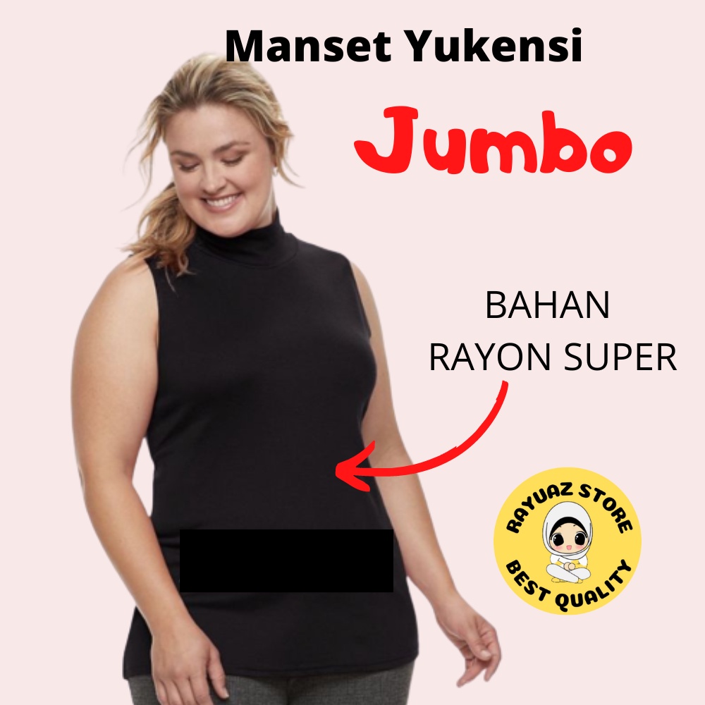 Manset Yukensi Jumbo Lengan Buntung Lekbong kerah turtleneck Bahan Rayon Super