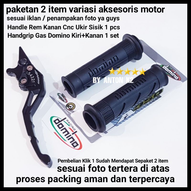 HANDLE REM BRAKE PAKET HANDFAT HANDGRIP DOMINO VARIASI AKSESORIS MOTOR JUPITER/JUPITER Z/JUPITER Z B