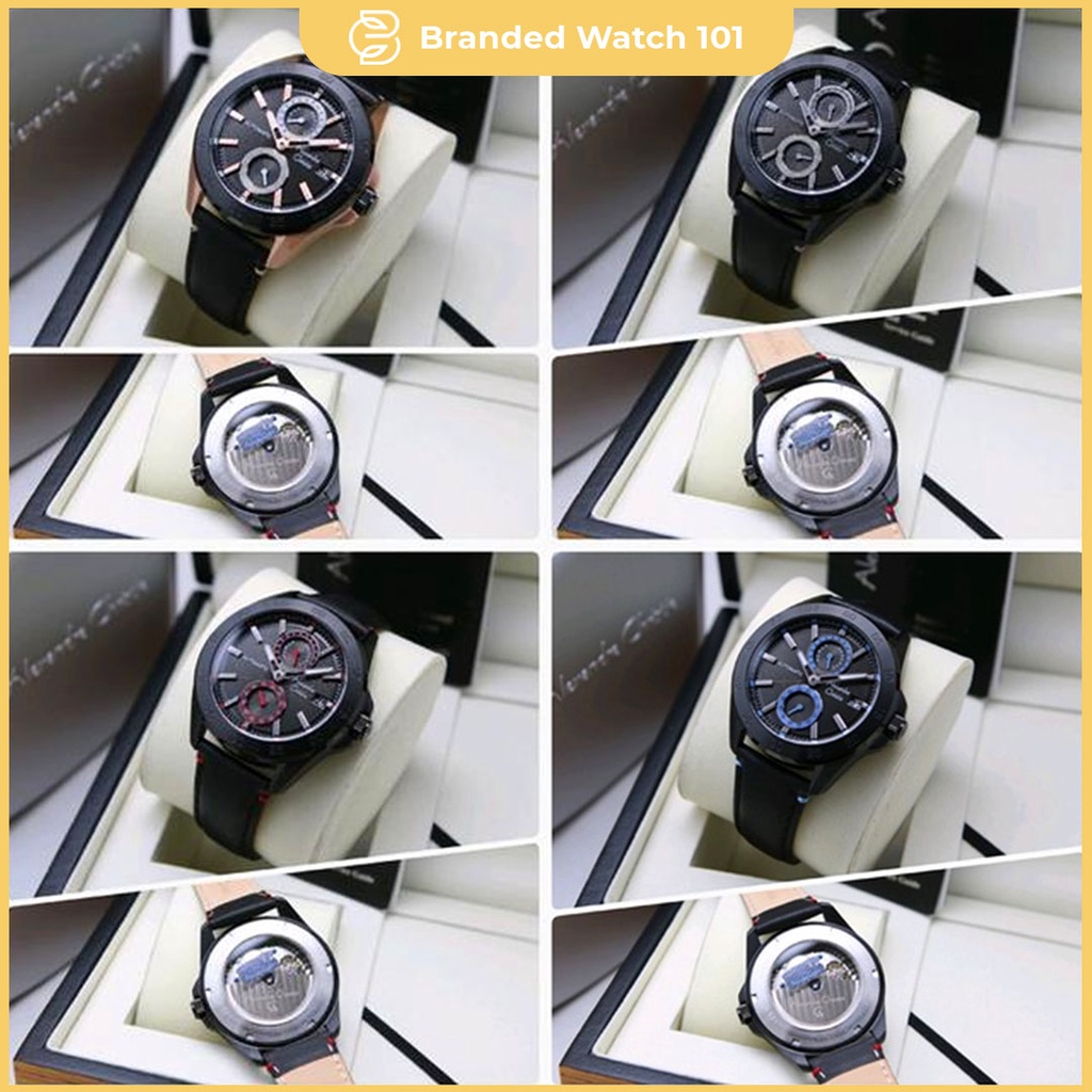 ORIGINAL Jam Tangan Pria Alexandre Christie Automatic AC 3045 / AC3045 / 3045 / AC 3044 / AC3044 / 3044 / AC 3046 / AC3046 / 3046 Garansi Resmi 1 Tahun, Leather