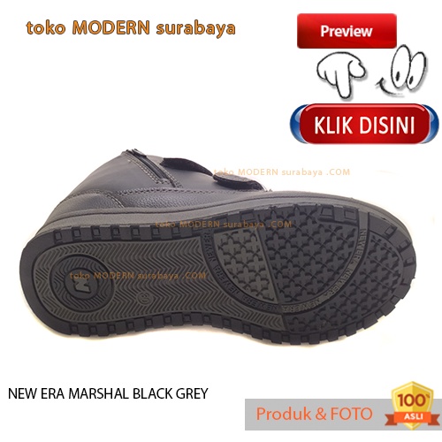 Sepatu anak sekolah kets boots casual velcro NEW ERA MARSHAL BLCK GREY