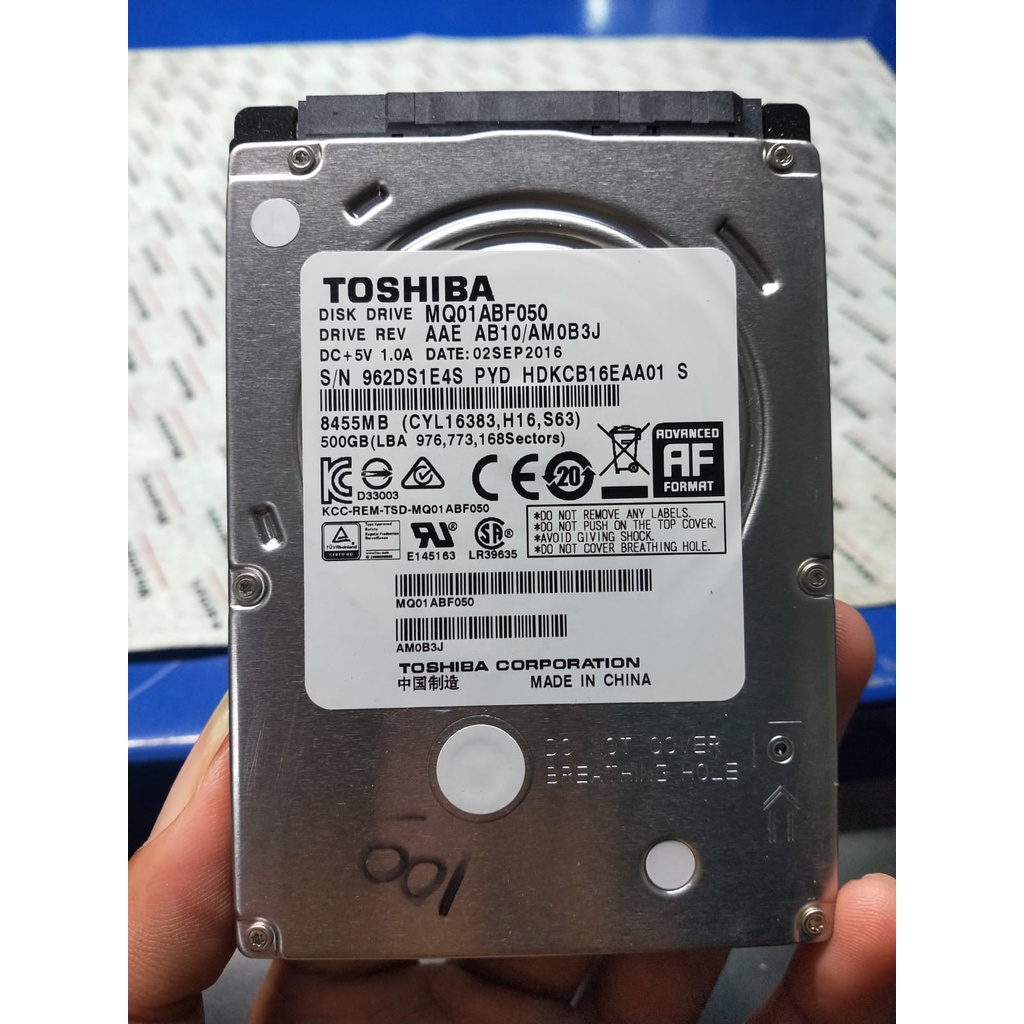 Hardisk Laptop 500GB SATA SLIM LIKE NEW BERGARANSI