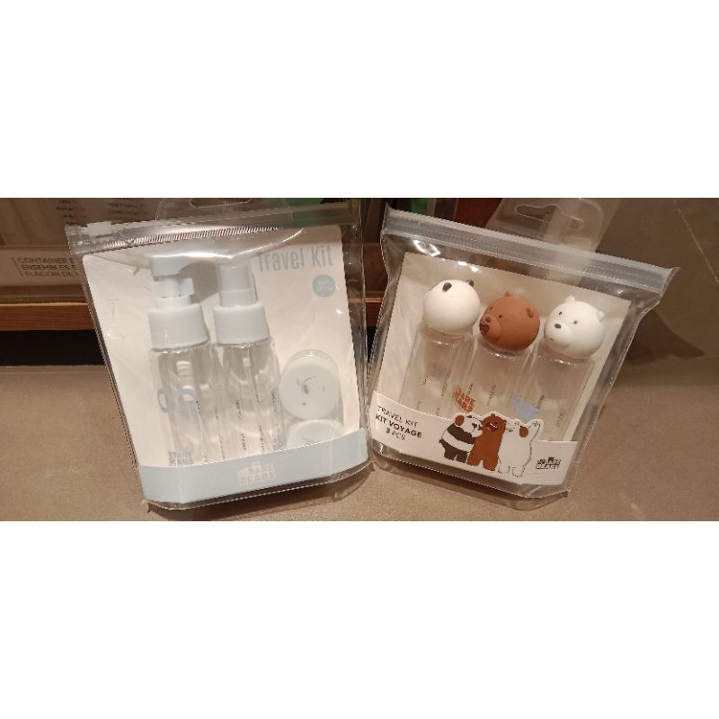 Jual Miniso x We Bare Bears Travel Kit/Botol Travel Shopee Indonesia