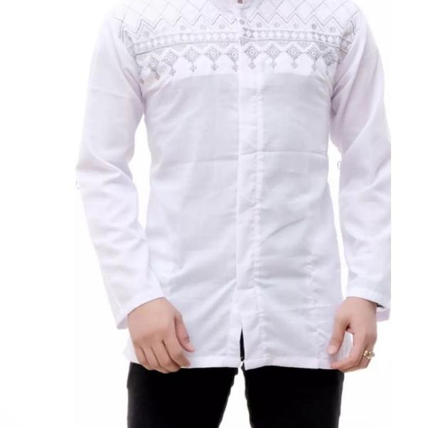 Terbaik Baju Koko Putih Remaja/Dewasa Lengan Panjang