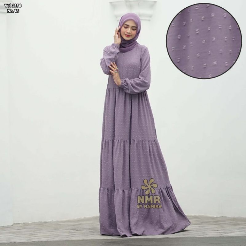 NMR by Namira Rubia gamis dress rempel salem ungu muda