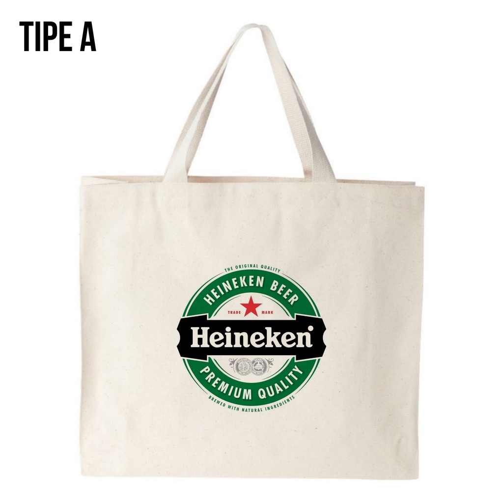 Tote Bag Canvas HEINEKENN O / Tas Nudie Canvas / Tote Bag Kanvas / TIPE A