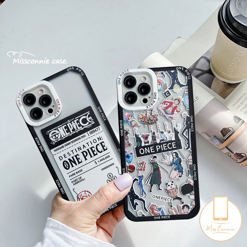 Trendy Casing OPPO A17 A17 A17k A5s A12 A16 A95 A54 A15 A57 A55 A15s A16K A7 A1K A76 Reno 5 7 4F 6 A74 A5 A9 2020 A96 A3s A31 A12E A11 A94 A35 Kartun One Piece Tickets Soft TPU Case Tempat Kotak Makan
