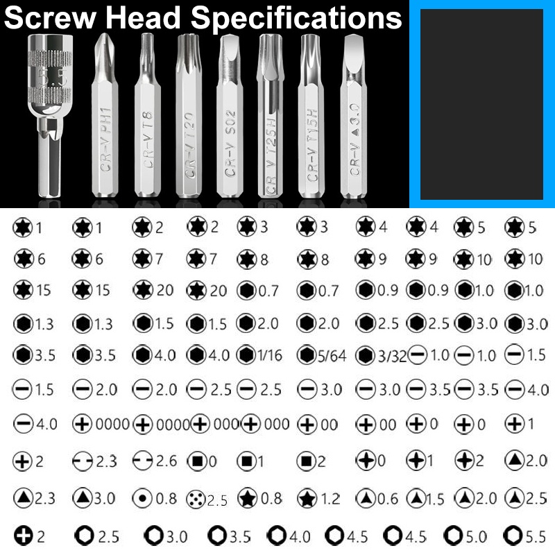 Kunci Obeng set HP Obeng HP Smartphone Obeng Laptop Obeng Set 115 in 1 Obeng Set Multifungsi Alat Bongkar HP Reparasi Mini Precision tools service