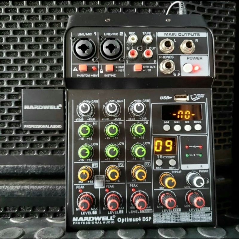 Jual Audio Mixer 4 Channel HARDWELL OPTIMUS 4 DSP USB Soundcard