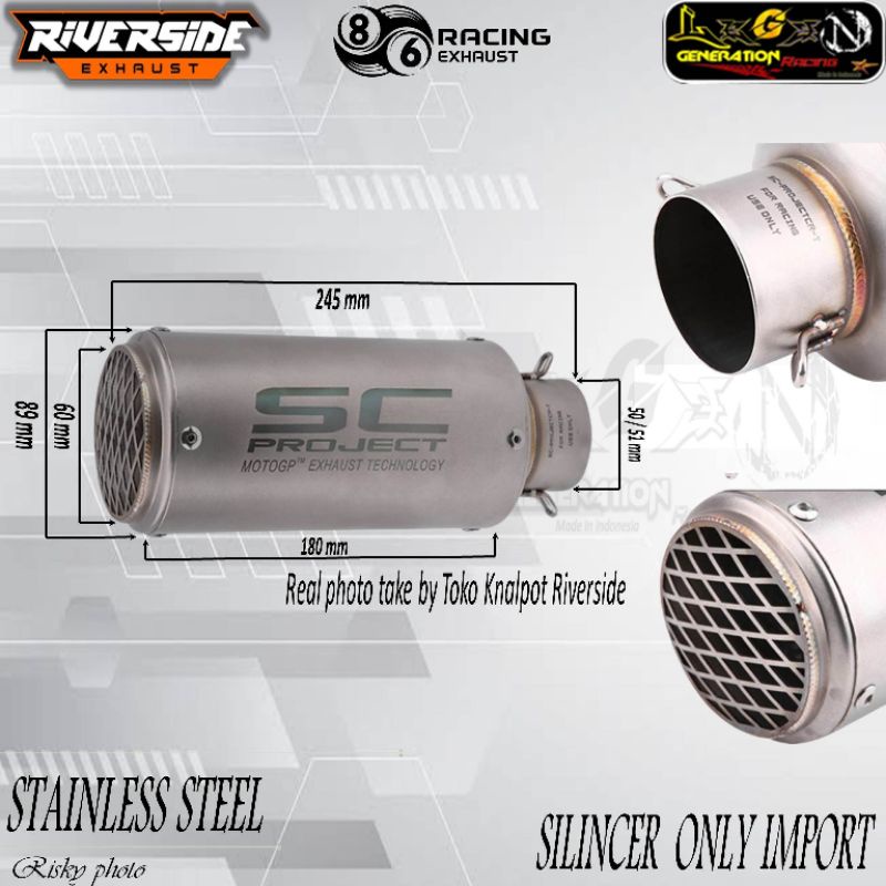 Original Sc Project Cr-t Jaring Made In Taiwan Silinser Silincer Only cocok untuk motor ninja cbr r1