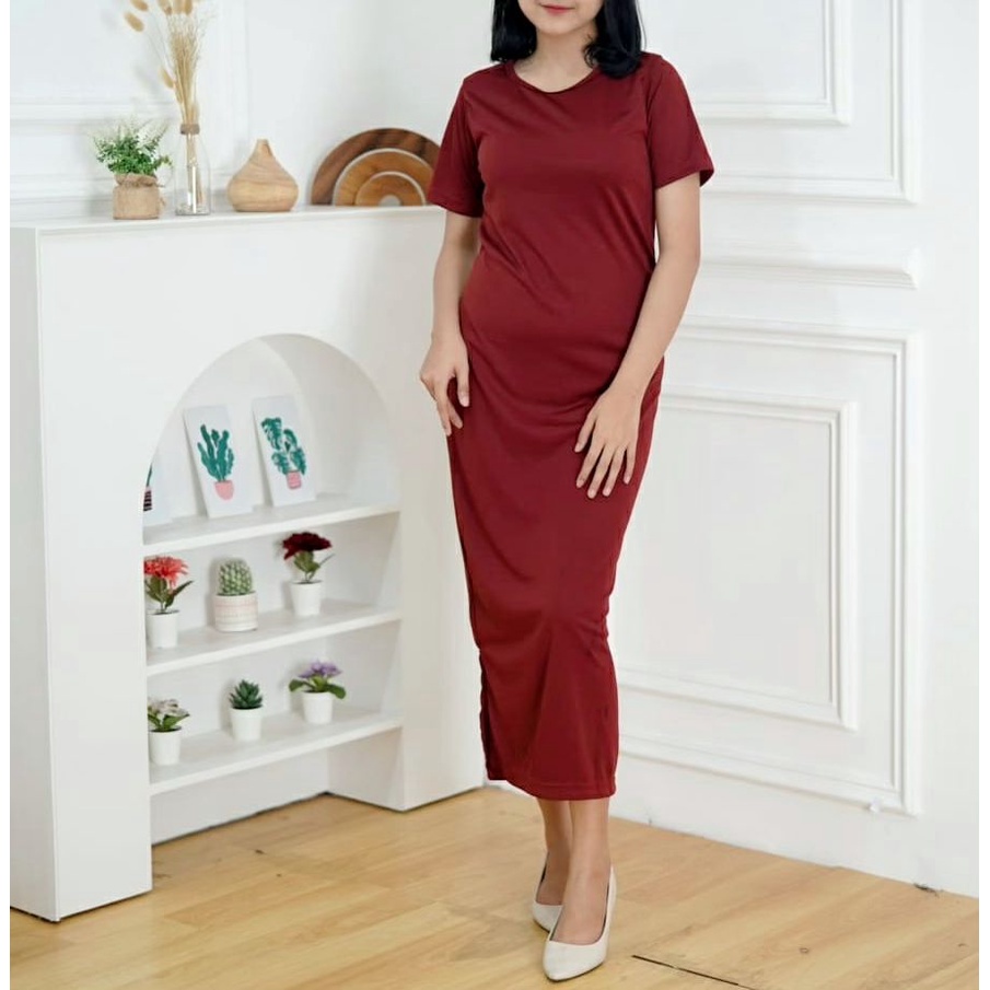 BEFAST - ZFS OOTD Dress MACA / SOCI DRESS / Dres Maxy Terbaru / Pakaian Wanita Kondangan/Pesta / Longdress Kekinian Remaja Wanita ABG / Dress Polos / Fashion Ala Style Korean / Longdress lengan Pendek / Termurah