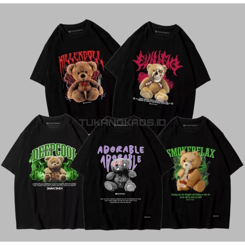 (BISA COD) KAOS DISTRO PRIA WANITA MOTIF BONEKA BERUANG PRIA WANITA BAJU TSHIRT CEWEK COWOK KAOS TED