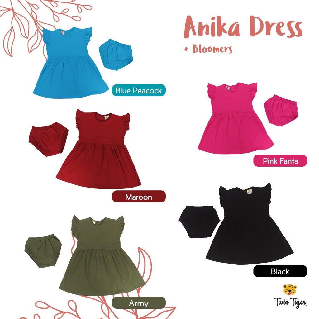 Twin Tiger Baby Anika Dress Baju Anak Perempuan 0 - 3 Tahun