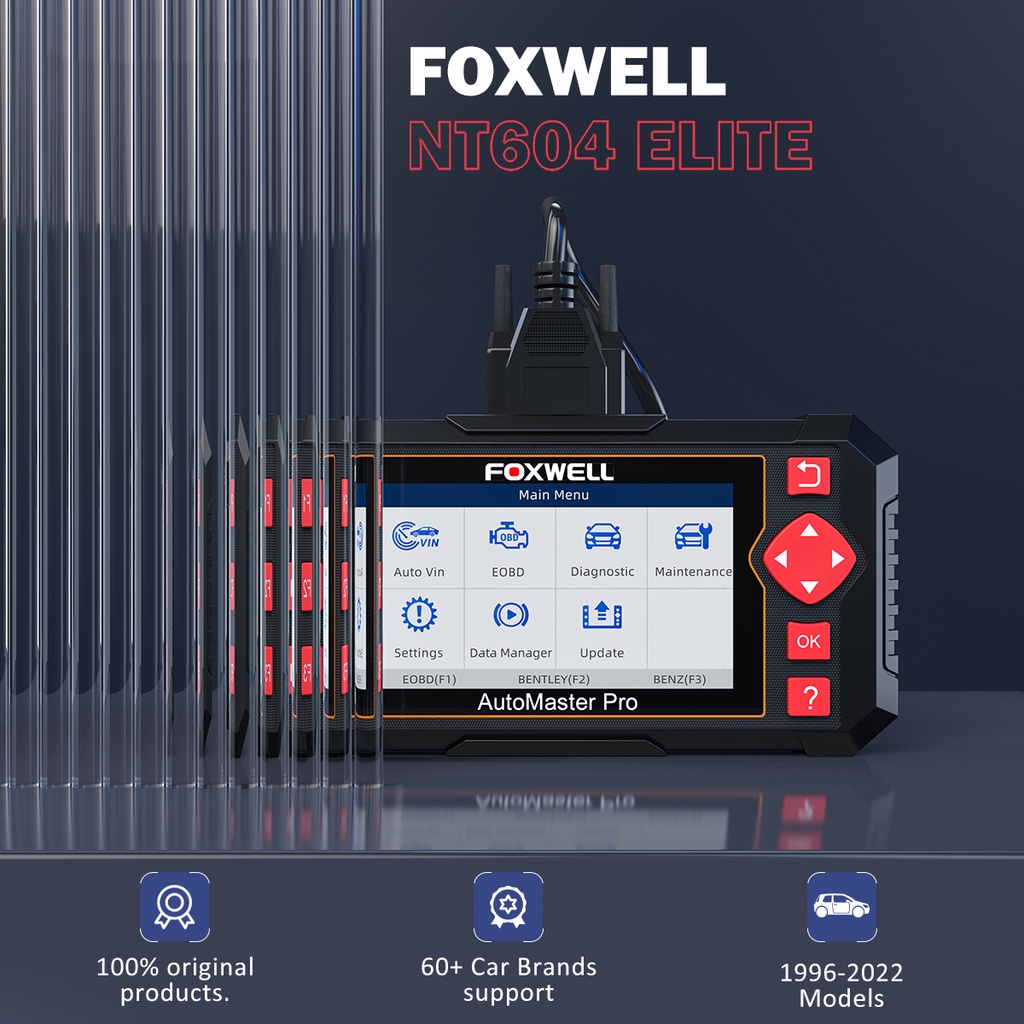 FOXWELL NT604 Elite Obd2 Scanner Odb2 Car Diagnostic Tool OBDII Car Scanner Obd Car Diagnostic Scanner For Engine/ABS/Airbag/Transmission Systems Diagnostics