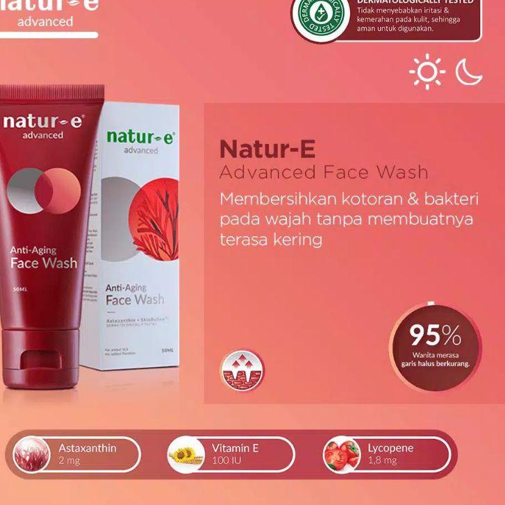 Image of Limited !! Natur-E advanced anti aging face wash, natur e pencuci wajah pembersih wajah sabun wajah untuk menghilangkan flek hitam dan kerutan #2