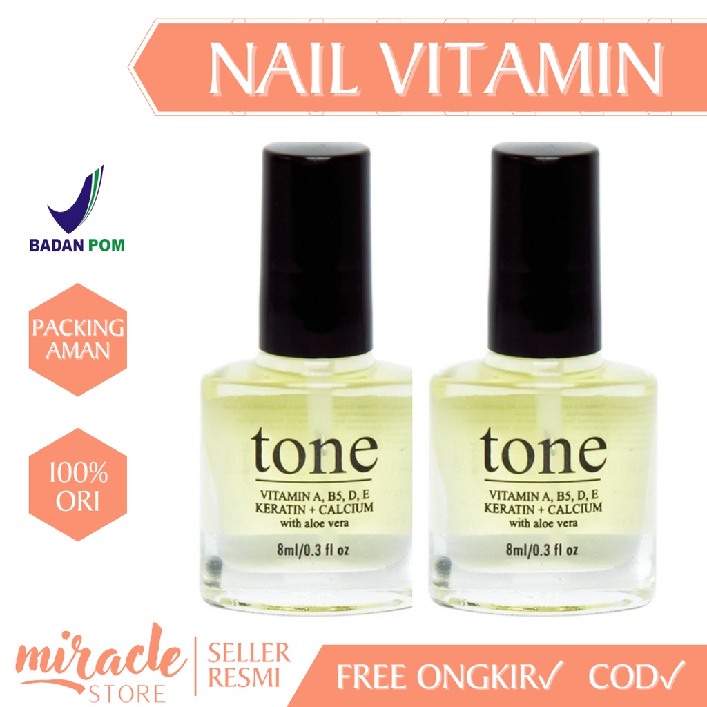 READY! TONE NAIL VITAMIN BPOM ￼Vitamin Kuku Tone | Booster Keratin+Calcium | Nail Vitamin | Cuticle Oil/Minyak Kuku