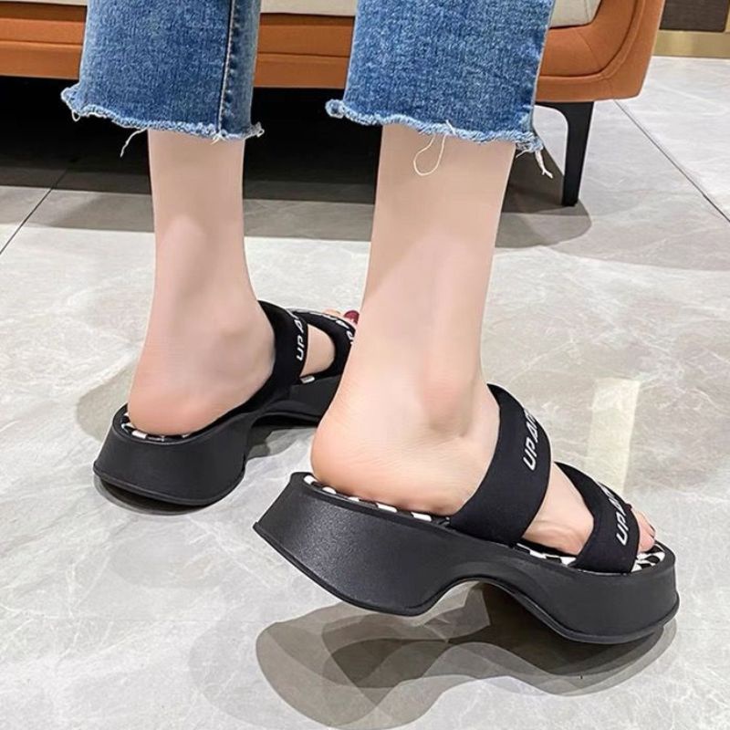 9032 Sandal Wedges Wanita Import Sendal Fashion Murah Kekinian