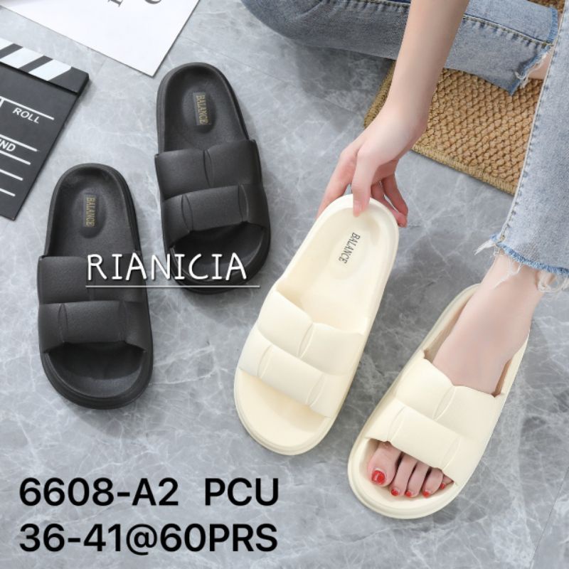 Halu Sandal Santai Pria Sandal Slop Wanita Korea Bahan Karet Eva Empuk Sale Sandal Jelly  Korean
