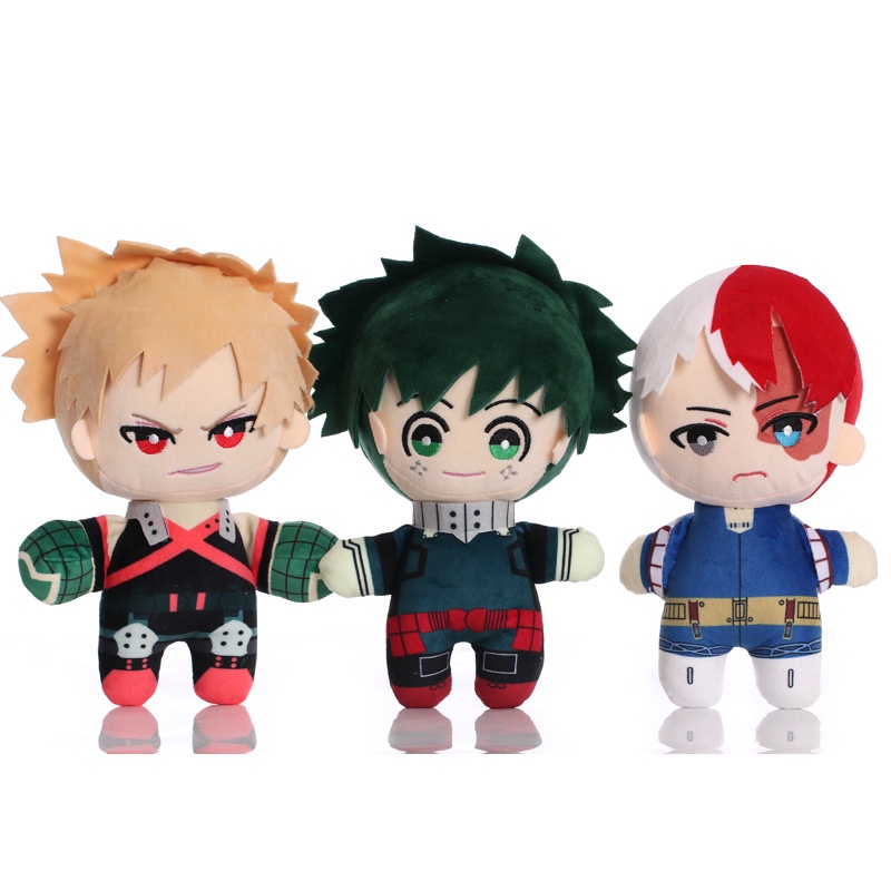 Bantal Boneka Anime My Hero Academia Bakugo Shoto Todoroki Deku Bahan Plush Lembut Ukuran 23CM Untuk Anak / Dewasa