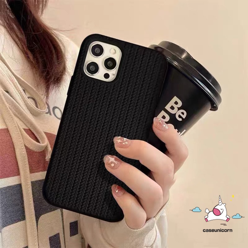 Soft Case Rajut Motif Sweater Untuk iPhone 11 12 13 14 Pro MAX 7 Plus 8 Plus SE 2020