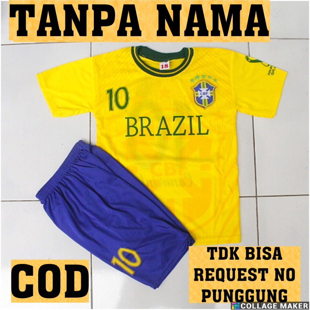 baju kaos bola brazil/ setelan baju bola brazil