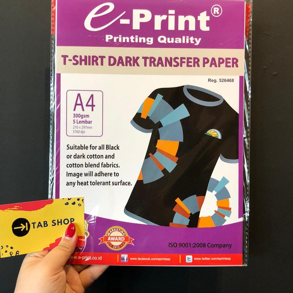 

Miliki EPRINT DARK T SHIRT TRANSFER PAPER KERTAS FOTO ✓
