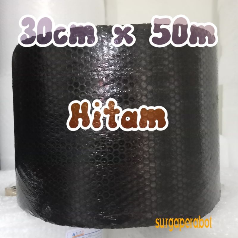 

BUBBLE WRAP HITAM 30 CM X 50 METER BUBBLE MURAH TEBAL PLASTIK BUBBLE WRAP ROLL