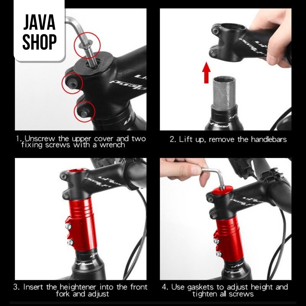 JAVASHOP Peninggi Stang Sepeda Bahan Aluminum Alloy