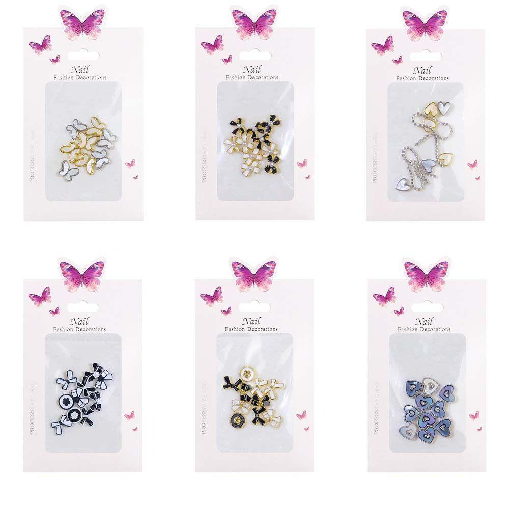 Needway Busur Dekorasi Kuku Wanita Fashion 3D Perhiasan Kuku Cinta Hati Ikatan Simpul Hiasan Kuku Butterfly Nail Drills