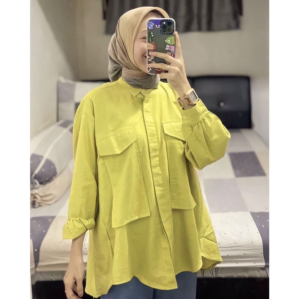 Atasan Wanita Blouse Wanita Crinkle Airflow