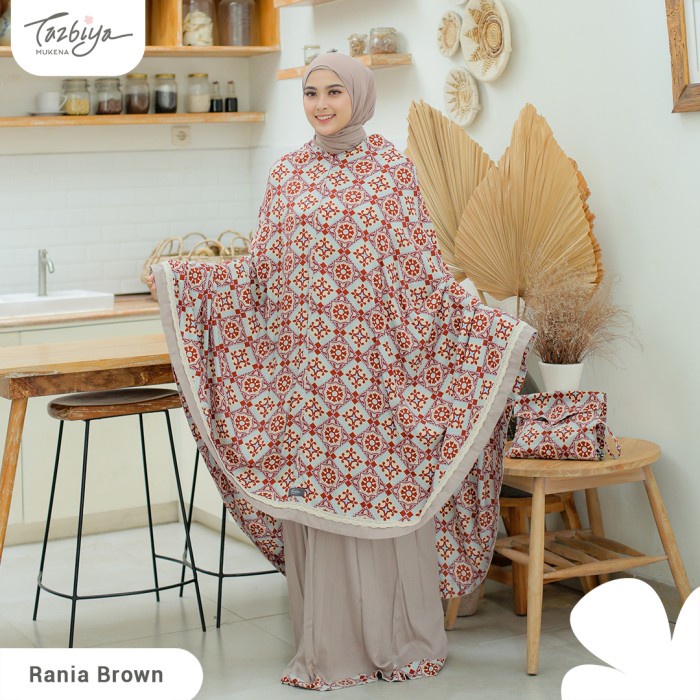 

MUKENA TAZBIYA LIST RANIA SERIES ALLSIZE - BROWN