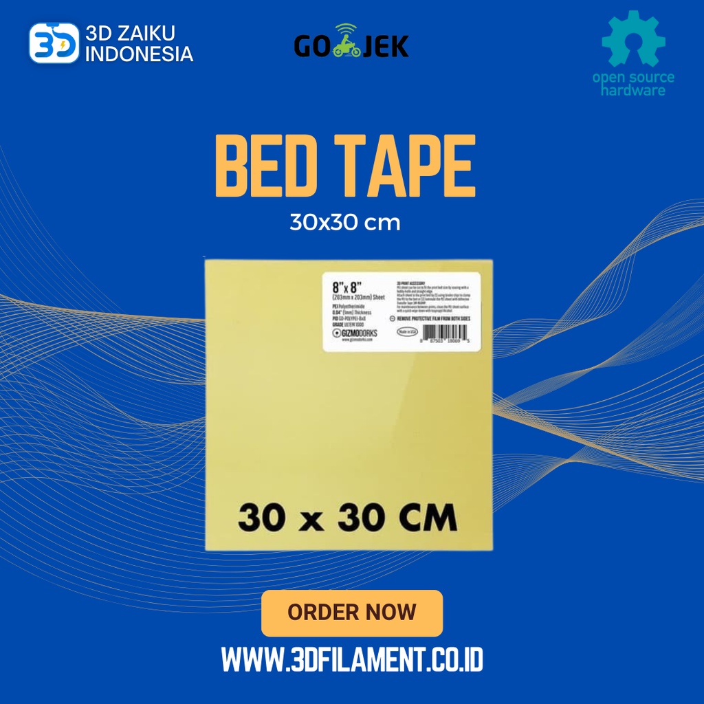 PEI Ultem Bed Tape Rekomendasi untuk Bed 3D Printer 30x30 cm