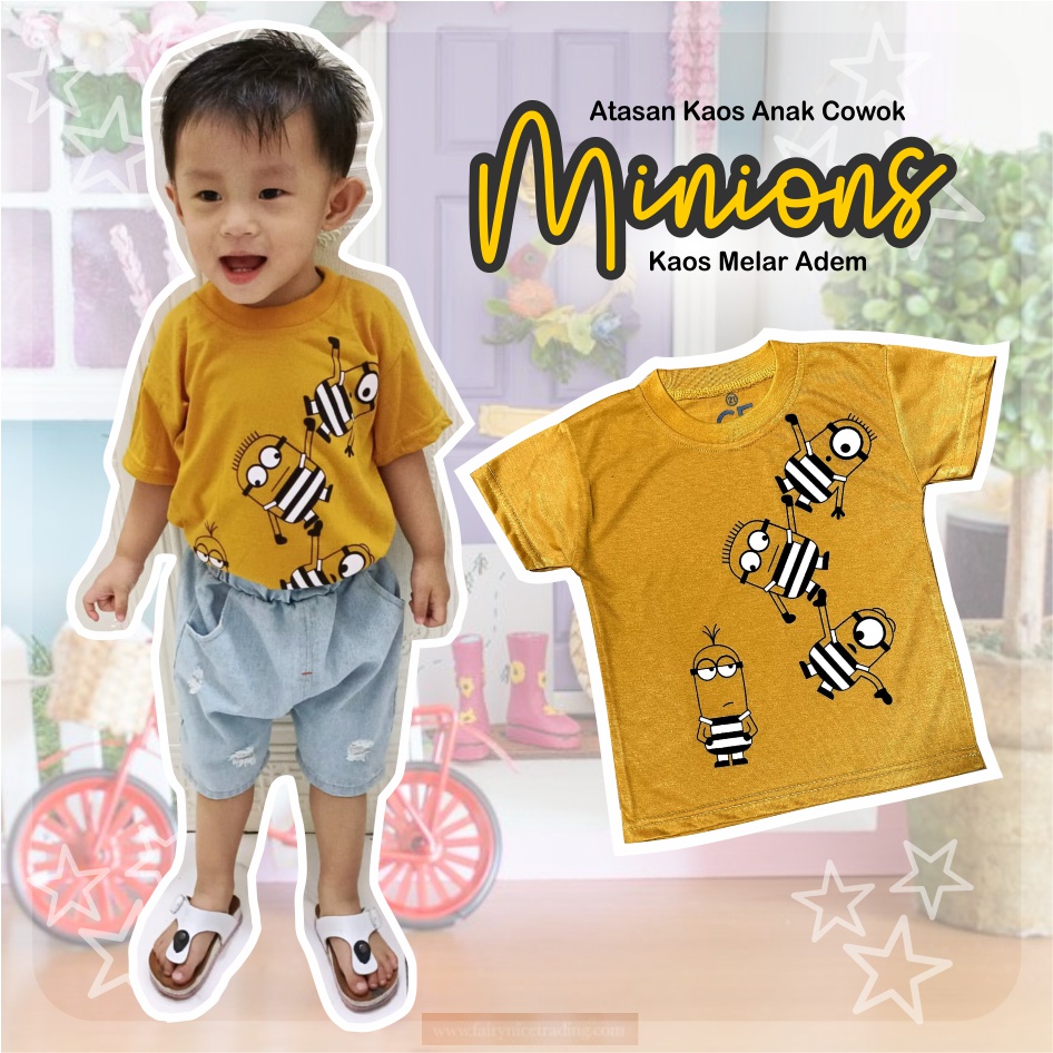 Atasan Kaos Murah Anak Laki-laki Minion CF Kids