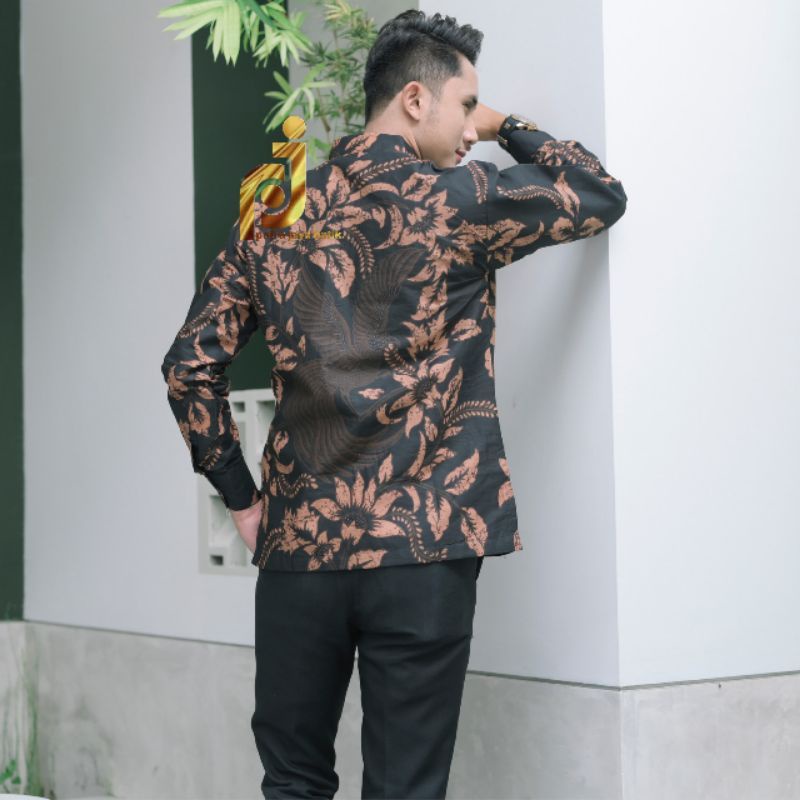 SM BAJU BATIK PRIA LENGAN PANJANG SRAGENAN PREMIUM FURING SLIM FIT MODERN