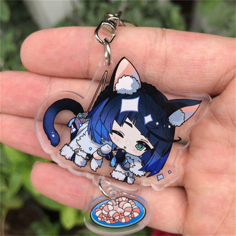 NEEDWAY Needway Genshin Impact Keychain Kaedehara Kazuha Kartun Badge Hu Tao Arataki Itto Bennett Gantungan Kunci Akrilik